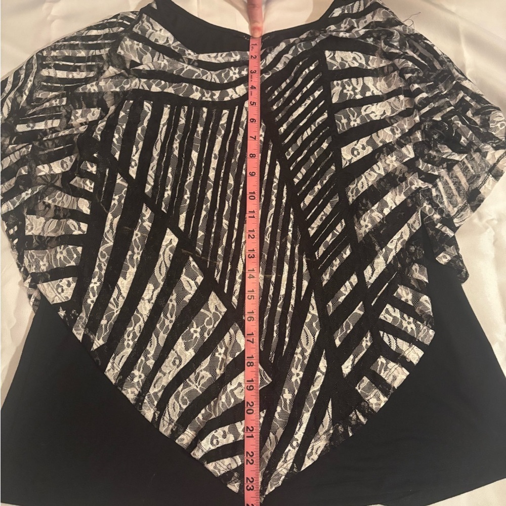 Zac & Rachel Black and White Striped Lace Top - Picture 3 of 4